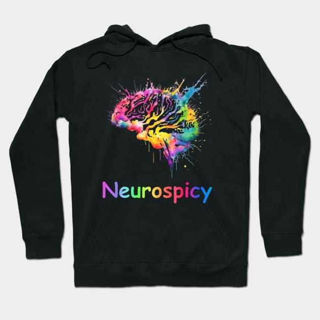 Neurospicy colorful brain Hoodie by KHWD